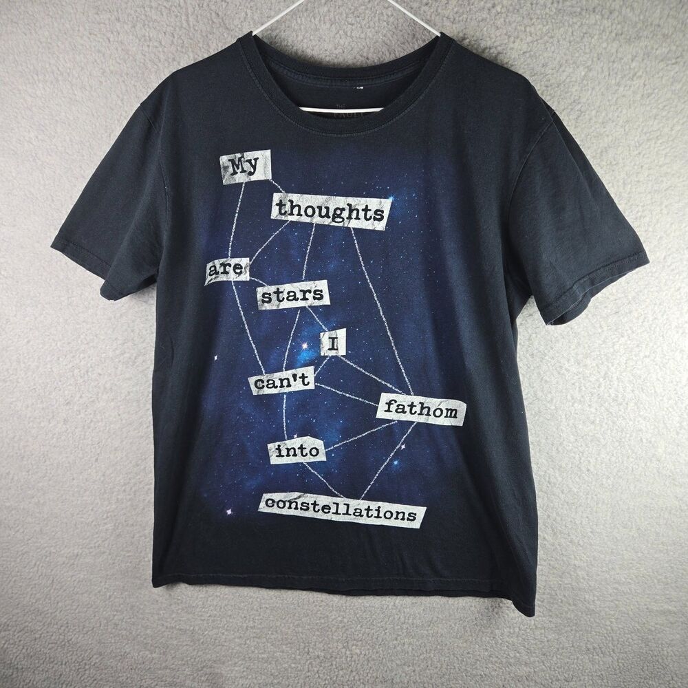 The Fault In Our Stars Movie Promo Graphic T Shirt Mens L Black Constellations